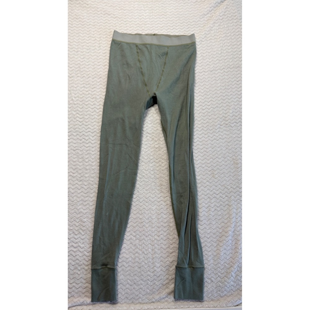 SKIMS Cotton Rib Leggings Sage Green Ribbed Thermal Base Layer Size M 4495